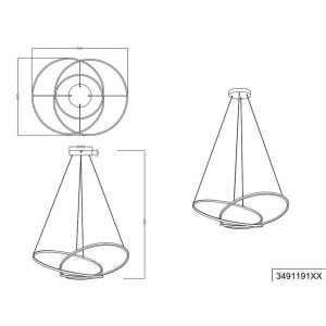 Lámpara Colgante LED DARVIN Aros 52W 6700lm 84cm IP20 - TRIO Lighting - Imagen 3