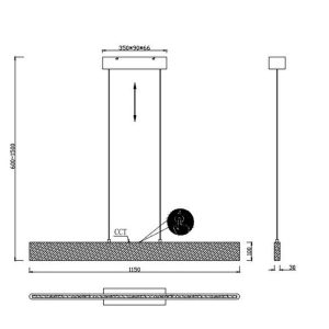 Lámpara Colgante LED EDGEWOOD 27W 3100lm 115cm IP20 Regulable - TRIO Lighting - Imagen 5