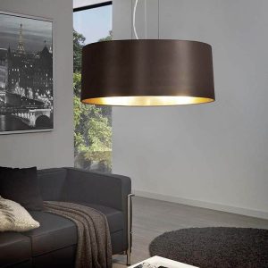 Lámpara Colgante MASERLO Negra y Dorada Ø53 cm 3xE27 IP20 – Eglo - Imagen 2