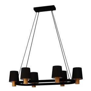 Lámpara Colgante Ovalada EDALE Negra y Capuchino 6xE27 IP20 – Eglo - Imagen 1