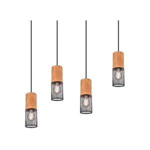 Lámpara colgante TOSH vintage metálica 4xE27 - TRIO Lighting - Imagen 2