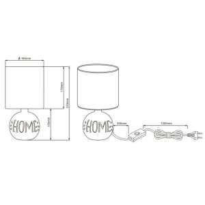 Lámpara de Mesa ESNA Rústica Base Cerámica E14 IP20 - TRIO Lighting - Imagen 3