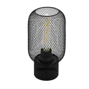 Lámpara de Mesa Industrial WRINGTON 1 con Rejilla Negra E14 IP20 – Eglo - Imagen 1