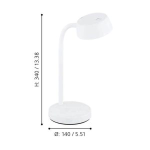 Lámpara de Mesa LED CABALES Moderna en Blanco o Negro 4,5W 500 lm 3000K IP20 – Eglo - Imagen 2