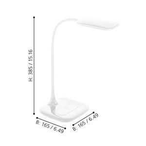 Lámpara de Mesa LED MASSERIE Blanca Regulable con Cargador Inalámbrico Qi 3,4W 470 lm 4000K IP20 – Eglo - Imagen 2