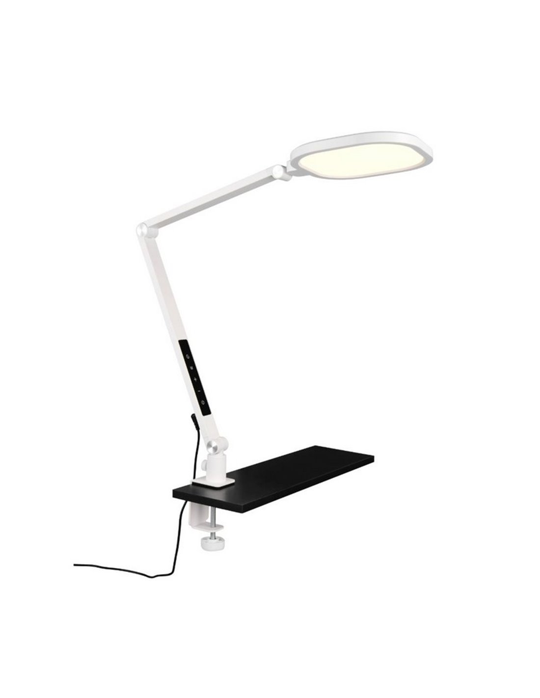 Lámpara de mesa LED Servo 13.5W 1400lm regulable blanco Trio Lighting base rectangular negra