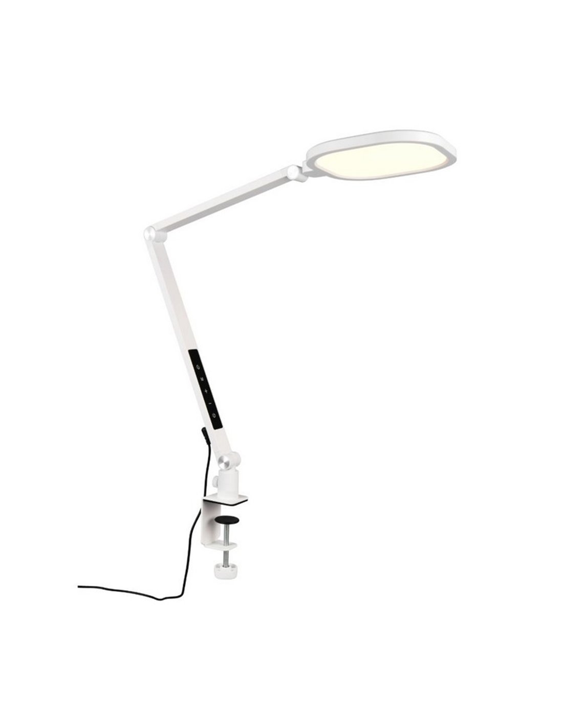 Lámpara de mesa LED Servo 13.5W 1400lm regulable blanco Trio Lighting con pinza vista lateral