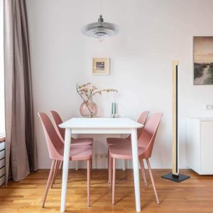 Lámpara de Pie LED Regulable CAMACHO en Acero y Madera 2400 lm 3000K IP20 – Eglo - Imagen 2