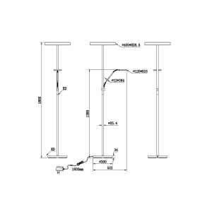 Lámpara de Pie LED WILLIS Negra Regulable con Brazo Lector 39W + 5.5W - TRIO Lighting - Imagen 4