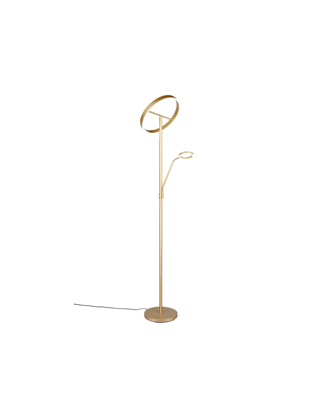 Lámpara de pie LED Willis oro vista completa encendida Trio Lighting
