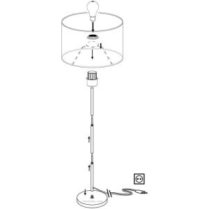 Lámpara de Pie MASERLO 1 Negra con Pantalla Textil E27 IP20 – Eglo - Imagen 3