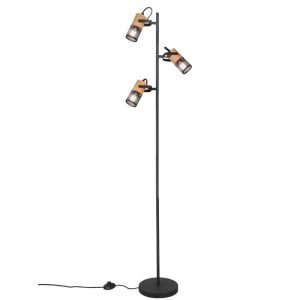 Lámpara de Pie TOSH Vintage Madera y Metal 3xE14 - TRIO Lighting - Imagen 1