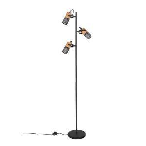 Lámpara de Pie TOSH Vintage Madera y Metal 3xE14 - TRIO Lighting - Imagen 2