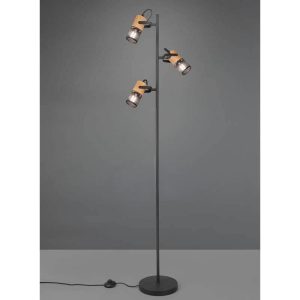 Lámpara de Pie TOSH Vintage Madera y Metal 3xE14 - TRIO Lighting - Imagen 3