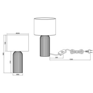 Lámpara de Sobremesa BLAIR Pequeña Moka E27 IP20 - TRIO Lighting - Imagen 5