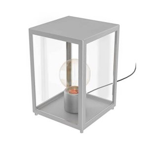 Lámpara de Sobremesa Exterior ALAMONTE en Cromo Mate IP44 E27 – Eglo - Imagen 1