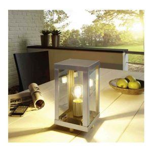 Lámpara de Sobremesa Exterior ALAMONTE en Cromo Mate IP44 E27 – Eglo - Imagen 2