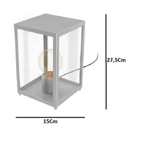 Lámpara de Sobremesa Exterior ALAMONTE en Cromo Mate IP44 E27 – Eglo - Imagen 3