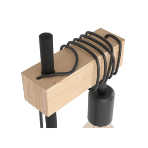 Lámpara de Sobremesa Vintage TOWNSHEND de Madera y Acero con Bombilla Colgante E27 IP20 – Eglo - Imagen 2