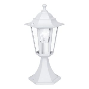 Lámpara de Sobremuro Exterior Tipo Farol LATERNA 5 Blanca Aluminio y Vidrio E27 IP44 – Eglo - Imagen 1