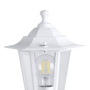 Lámpara de Sobremuro Exterior Tipo Farol LATERNA 5 Blanca Aluminio y Vidrio E27 IP44 – Eglo - Imagen 4