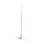 Lámpara de suelo Gradient Signe Philips Hue blanca encendida con degradado multicolor vertical