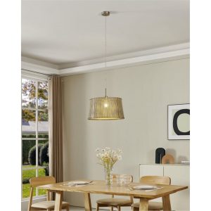 Lámpara de Techo Colgante SENDERO Redonda de Madera Ø45 cm E27 IP20 – Eglo - Imagen 2