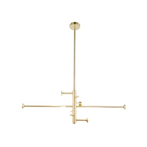 Lámpara de Techo Dorada 8 Luces Oro Latón con Bola Opal G9 Interior IP20 – Campiluz - Imagen 1