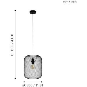 Lámpara de Techo Industrial WRINGTON de Rejilla 1xE27 – Eglo - Imagen 3