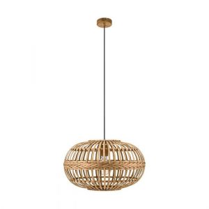 Lámpara de Techo Natural AMSFIELD con Pantalla de Madera Trenzada E27 IP20 – Eglo - Imagen 1