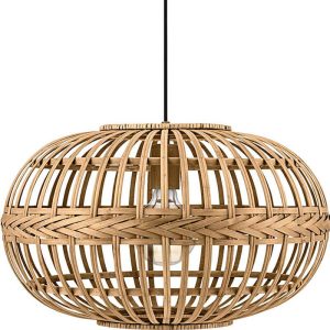 Lámpara de Techo Natural AMSFIELD con Pantalla de Madera Trenzada E27 IP20 – Eglo - Imagen 3