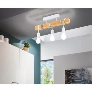 Lámpara de Techo Vintage Blanca TOWNSHEND 3xE27 – Eglo - Imagen 2
