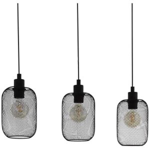 Lámpara de Techo WRINGTON Industrial de Rejilla Negra 3xE27 – Eglo - Imagen 4