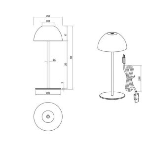 Lámpara LED ORTIZ Blanca 2W 150lm 3000K USB IP44 - TRIO Lighting - Imagen 6