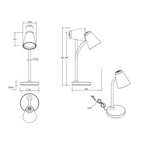 Lámpara LED PONGO flexo beige 4.5W 500lm 3000K IP20 - TRIO Lighting - Imagen 4