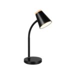 Lámpara LED Pongo flexo negro 4.5W 500lm 3000K IP20 Trio Lighting vista lateral encendida
