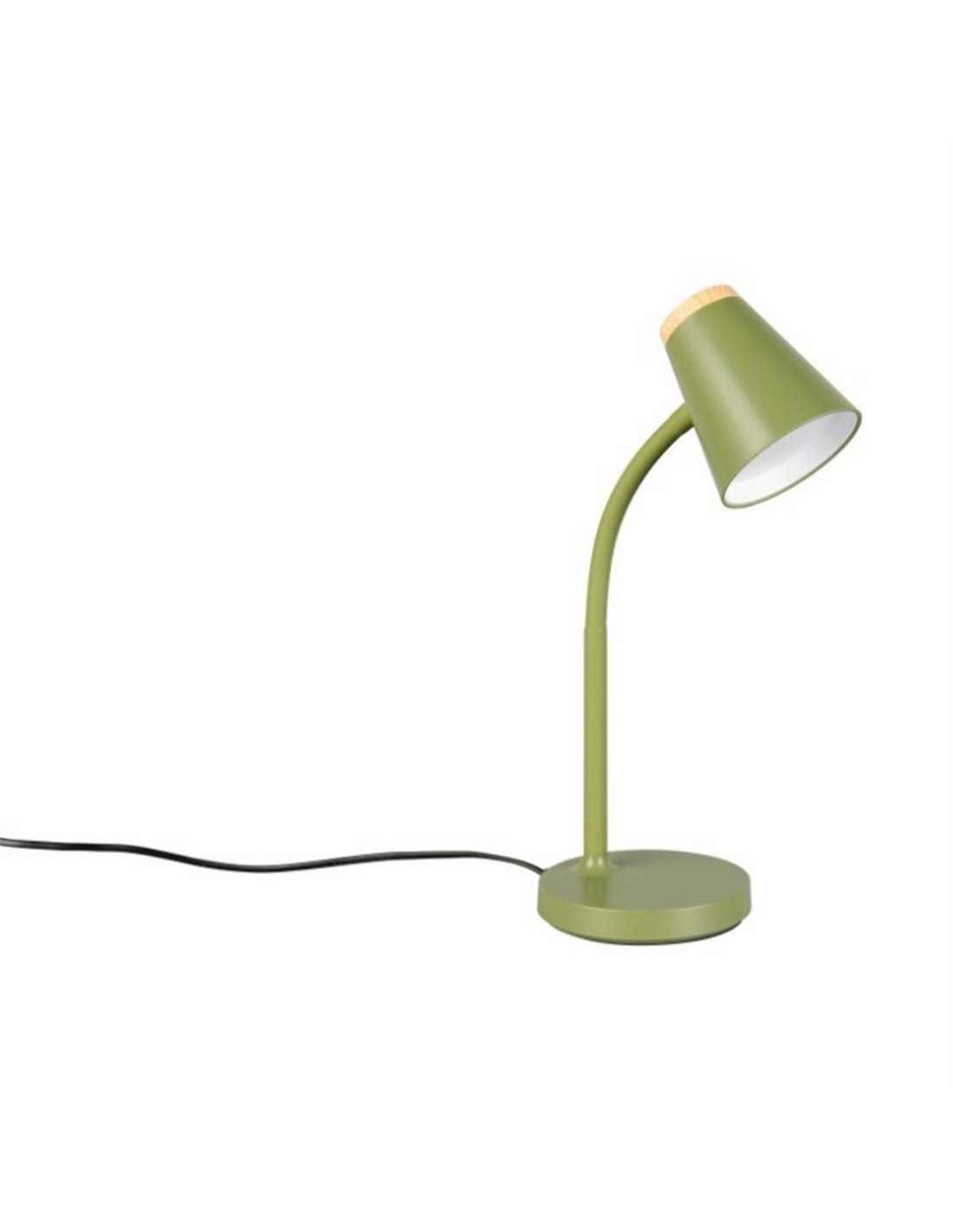 Lámpara LED Pongo flexo verde 4.5W 500lm 3000K IP20 Trio Lighting vista lateral con cable