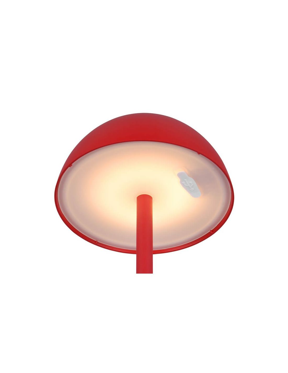 Lámpara LED Ricardo táctil roja Trio Lighting encendida vista inferior
