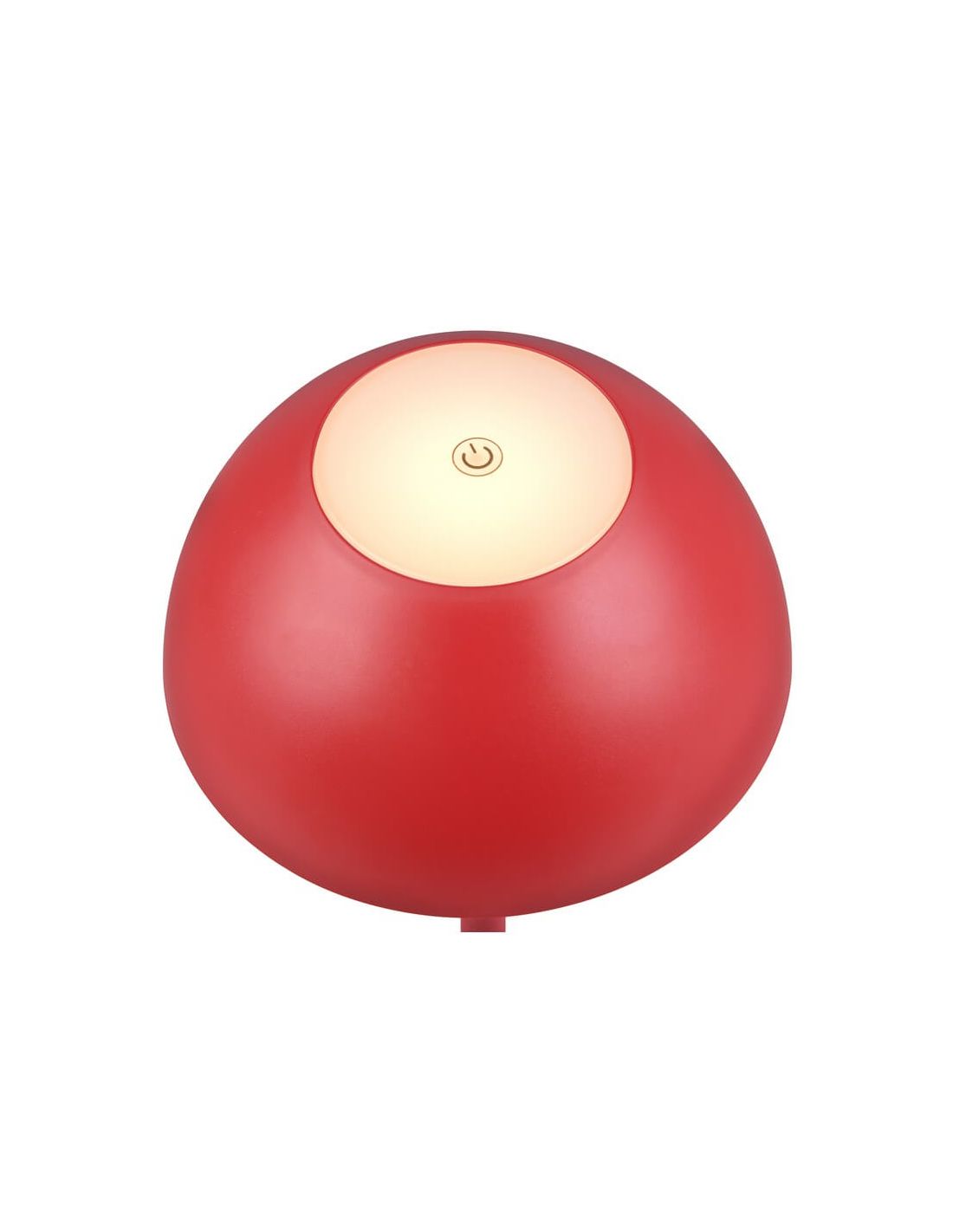 Lámpara LED Ricardo táctil roja Trio Lighting vista superior con botón táctil