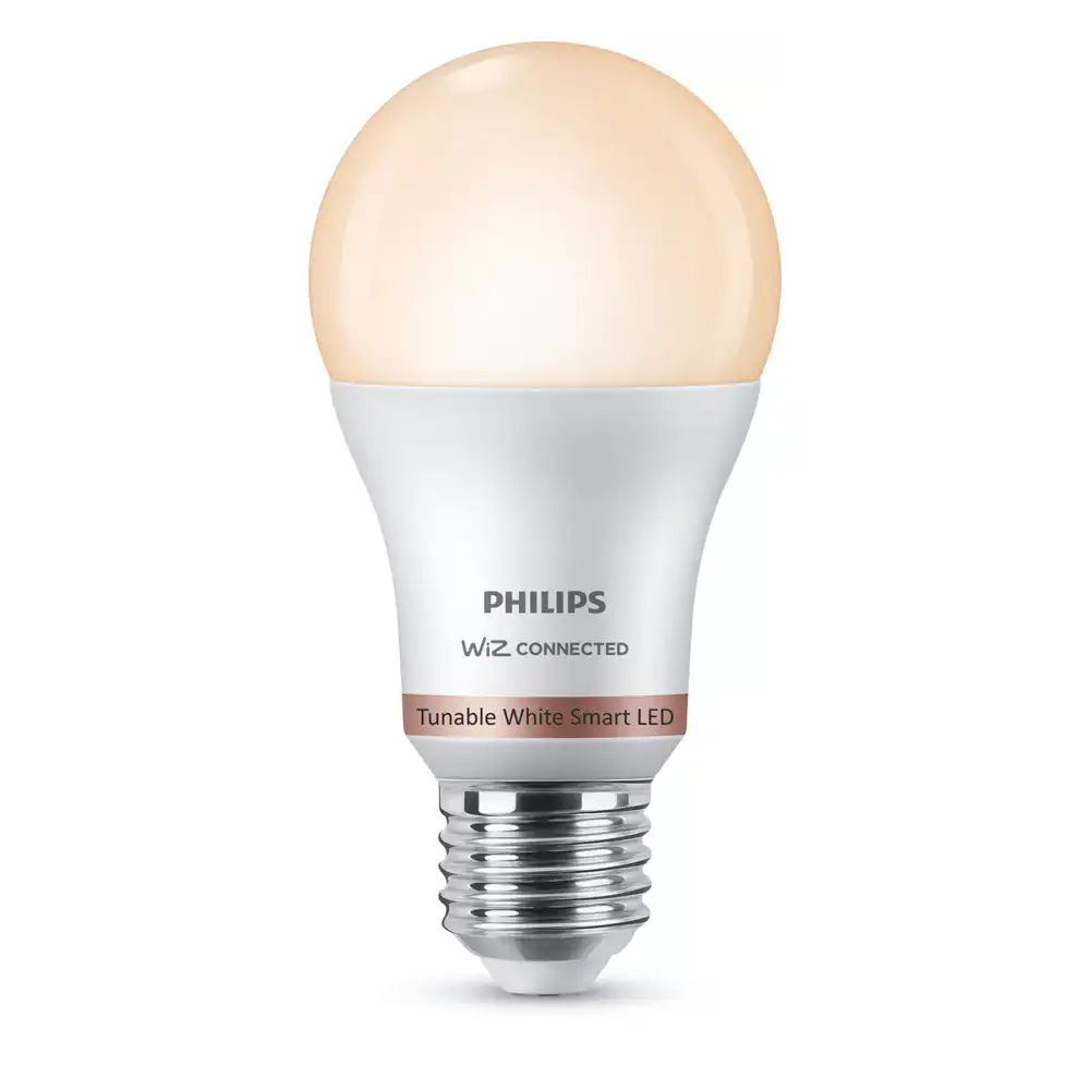 Bombilla LED A60 Philips WiZ E27 8W mate regulable 2700K-6500K.