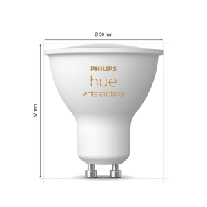 Pack 3 Bombillas LED GU10 Philips Hue White Ambience 4,2W - Imagen 4