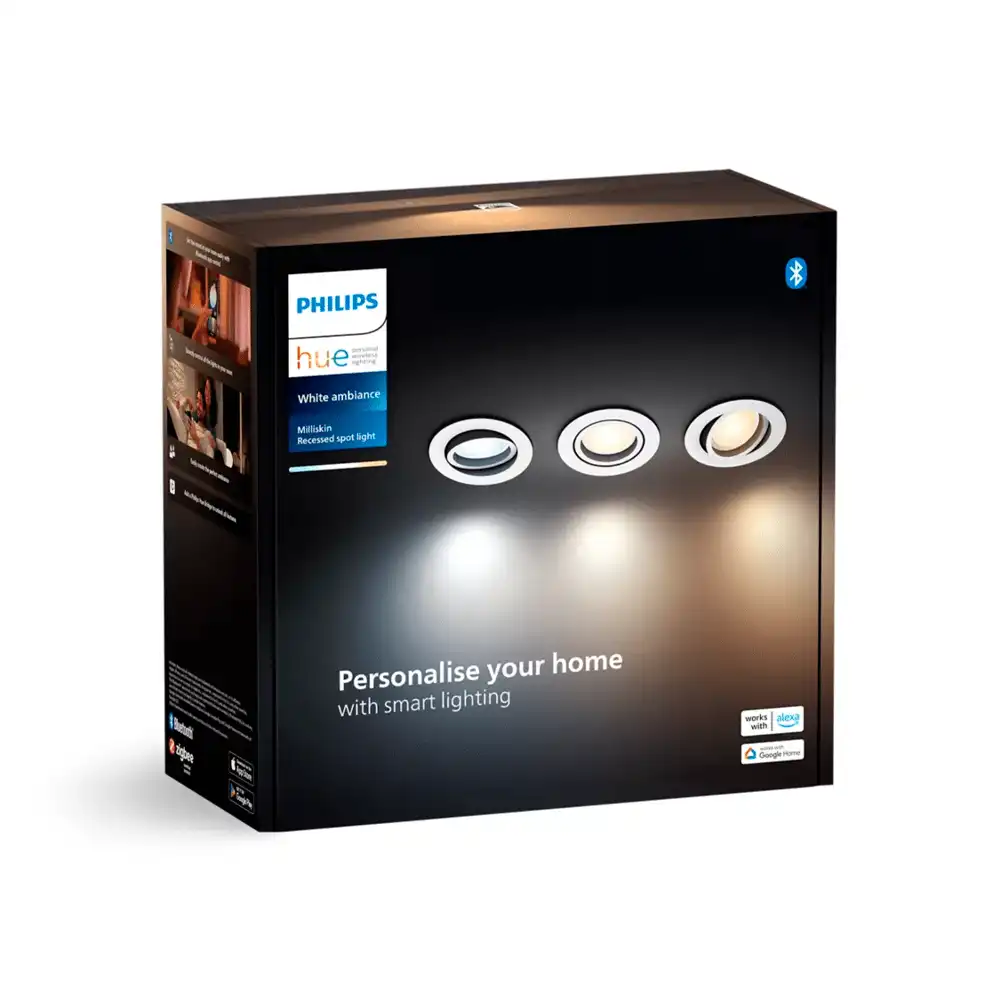 Pack 3 empotrados Milliskin R Philips Hue LED 4.2W blanco White Ambience con caja original.