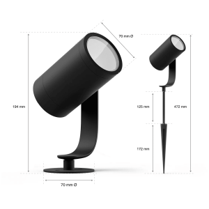 Pack 3 Pinchos Lily Inicio 24V Philips Hue Negro White & Colors - Imagen 4