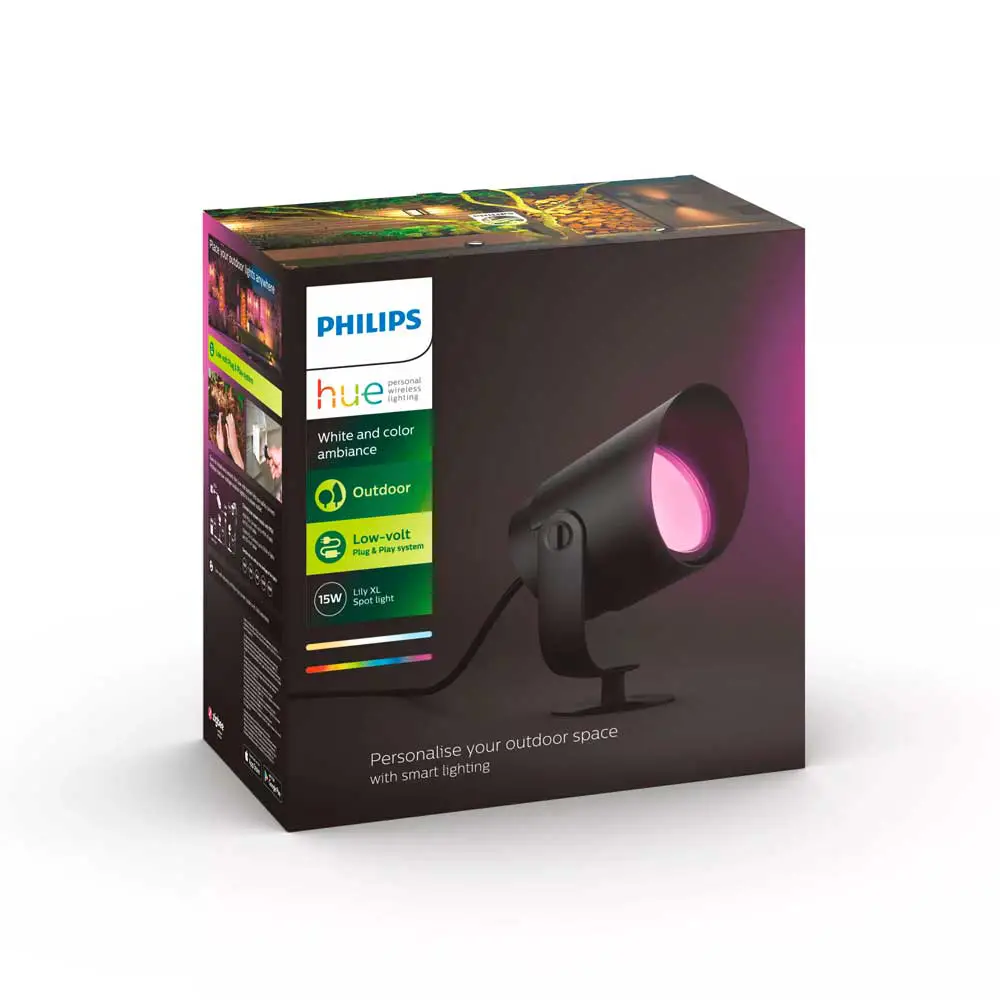 Caja original del pincho Lily XL extensión Philips Hue White & Color para exteriores.