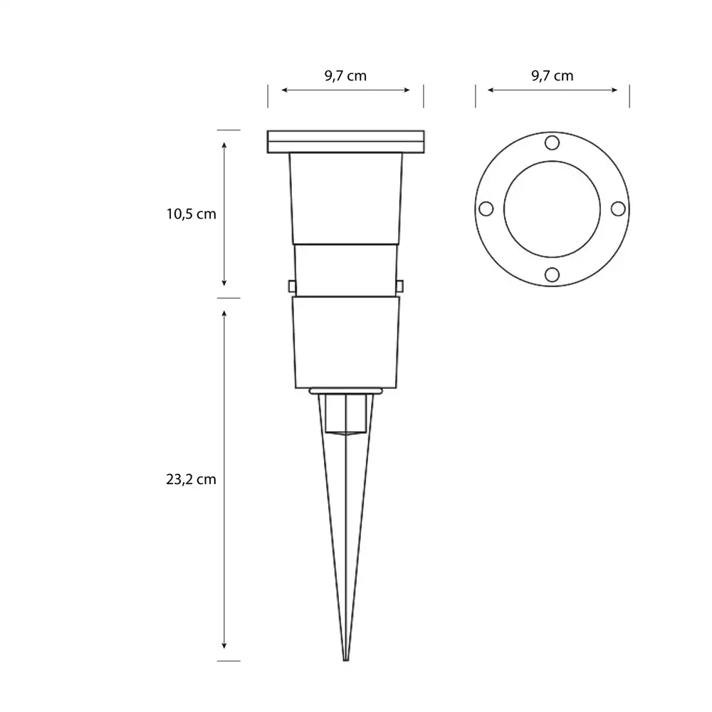 tiendas deco pincho puled led 1 x 5w con bombilla negro ip44 philips 4