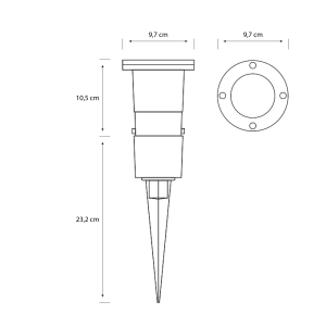 Pincho Puled LED 1×5W con Bombilla Negro IP44 – Philips - Imagen 4