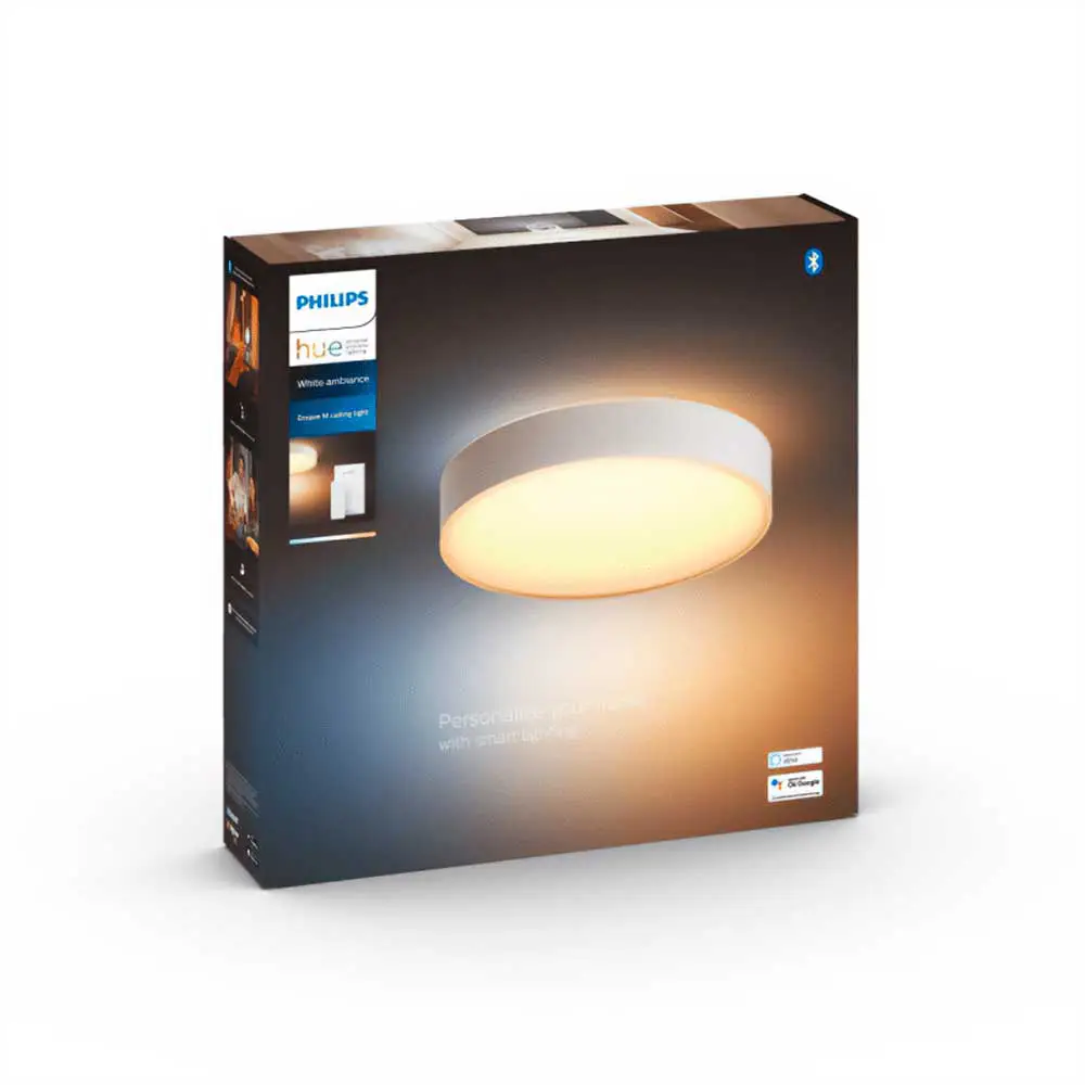 Caja packaging plafón de techo Philips Hue Enrave M blanco White Ambience
