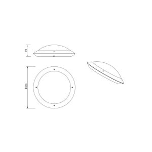 Plafón exterior CAMARO Ø33cm E27 12W IP54 Blanco - TRIO Lighting - Imagen 4