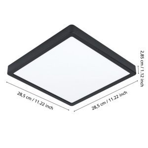 Plafón LED Exterior Cuadrado Negro ARGOLIS 2 22W 2400 lm 3000K IP44 – Eglo - Imagen 3