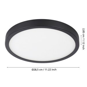 Plafón LED Exterior Redondo ARGOLIS 2 Negro Ø285 mm 20,5W 2400 lm 3000K IP44 – Eglo - Imagen 3